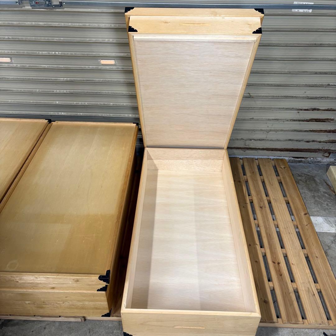 2段桐製　着物収納　衣装収納　ケース　3個セット　和家具