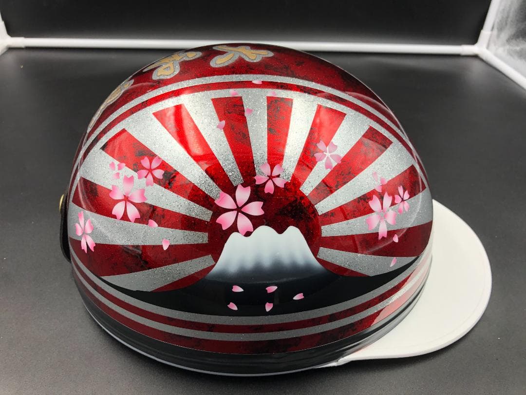 コルク半　カスタム　富士日章　三つボタン　レッドラップラメ　桜　高級クリヤ