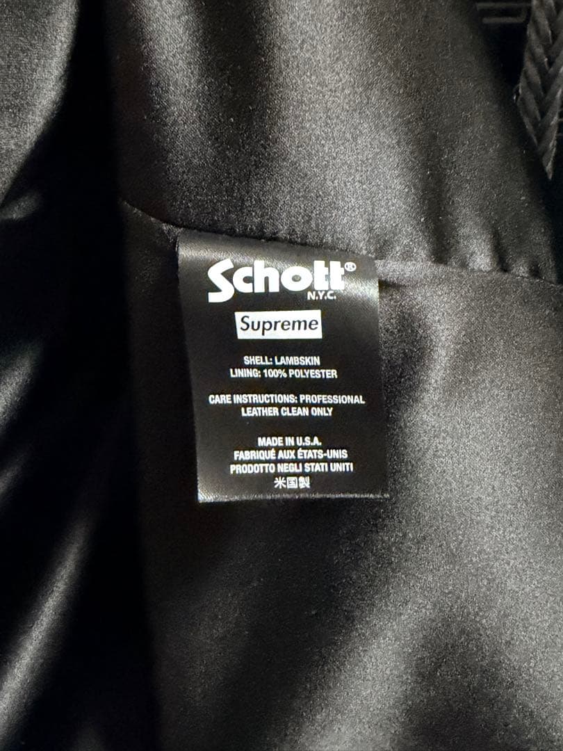 【超美品】Supreme × Schott レザートレンチコート