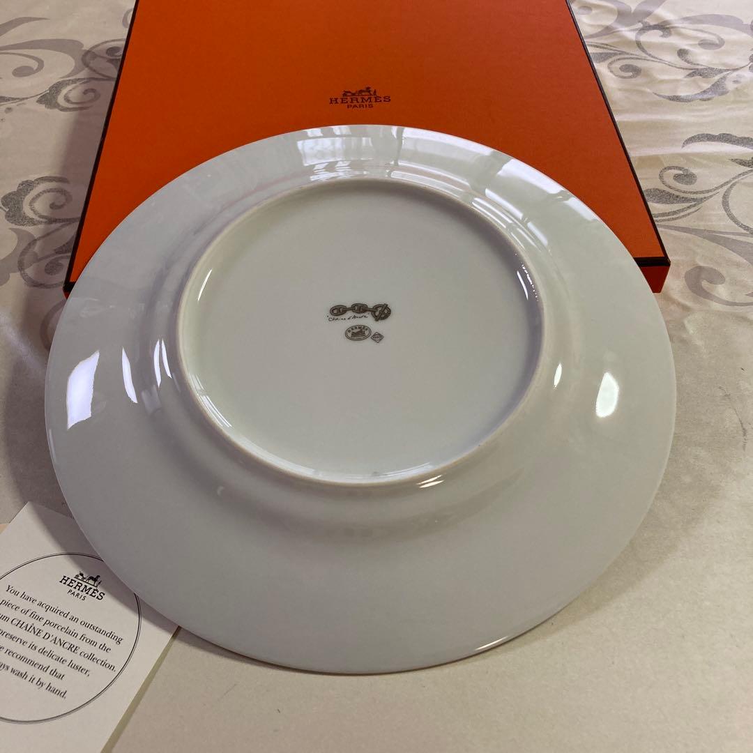 美品 HERMES シェーヌダンクル プレート 27cm プラチナ