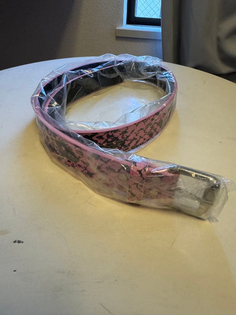 小物 BOTT python printed leather belt pink