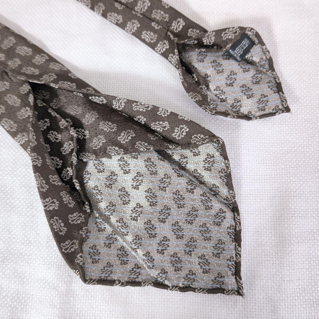 タイユアタイTIE YOUR TIEセッテピエゲシルクビジネス小紋柄ネクタイ茶