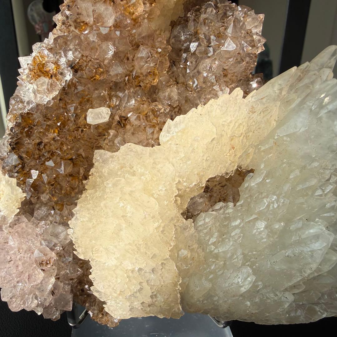 天然石タイチンルチルクォー共生アメジストの原石　鉱物NO.021413