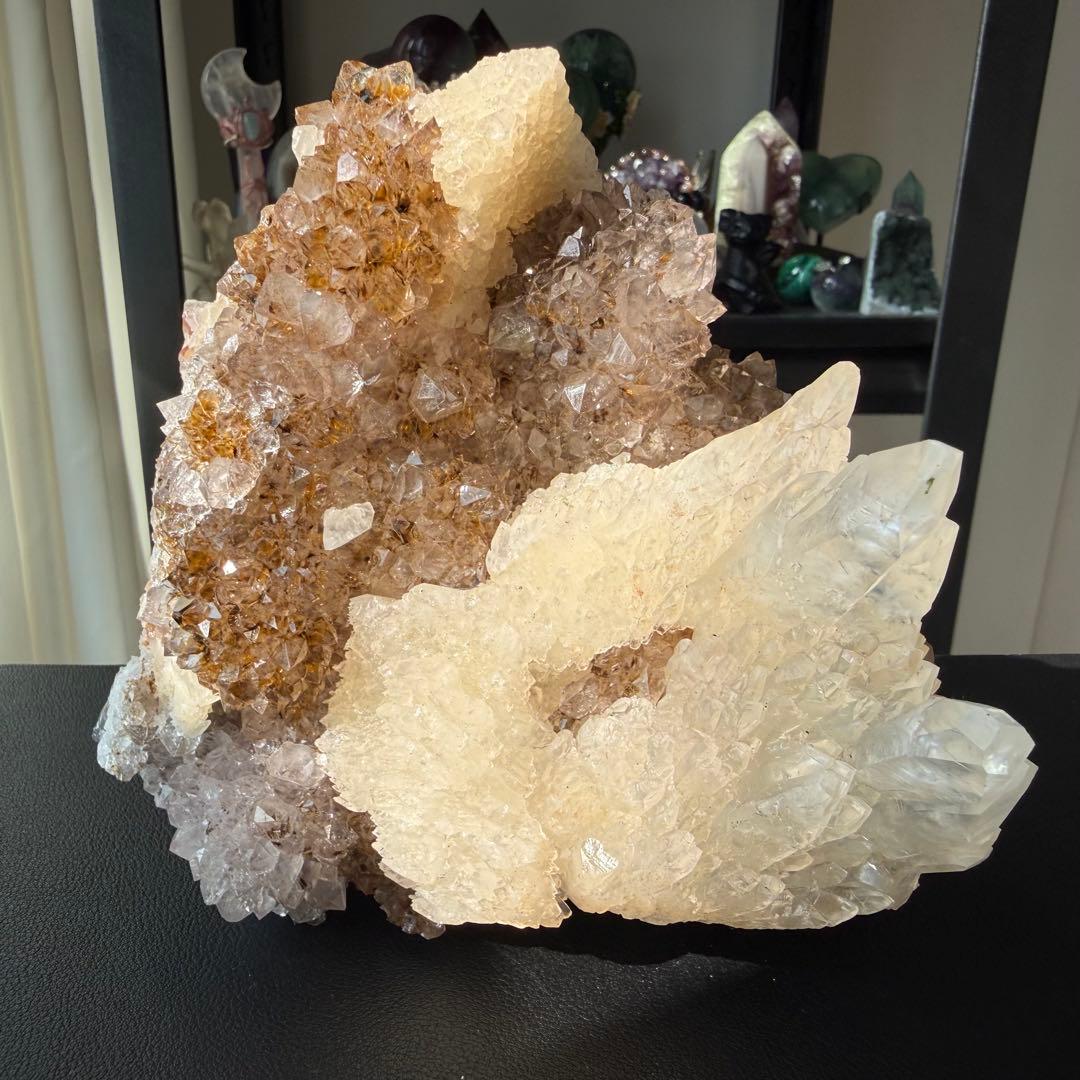 天然石タイチンルチルクォー共生アメジストの原石　鉱物NO.021413