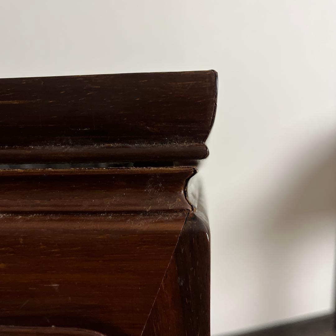 古家具ビンテージ品◼︎螺鈿細工 木製サイドテーブル 飾り台 ディスプレイ台 象嵌