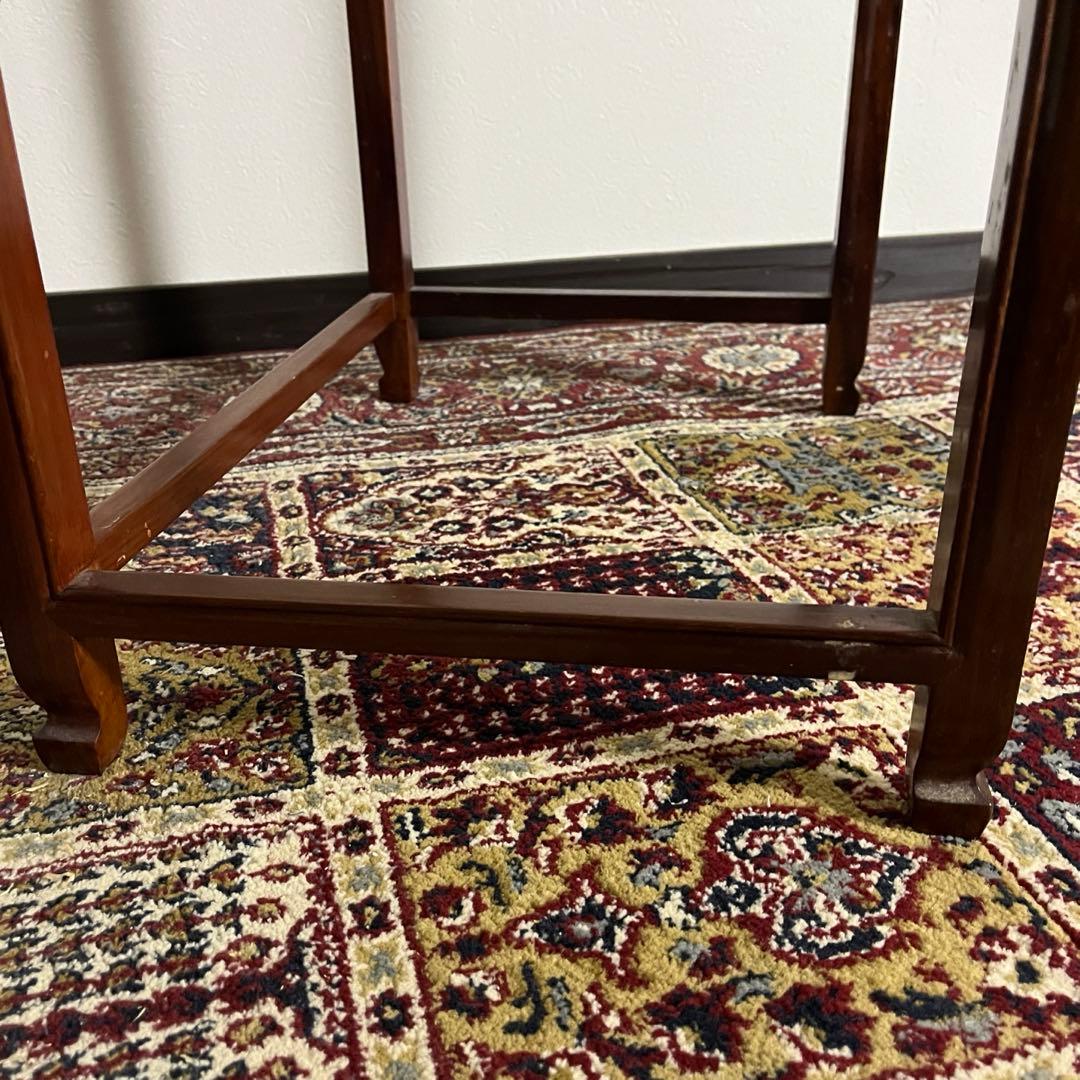 古家具ビンテージ品◼︎螺鈿細工 木製サイドテーブル 飾り台 ディスプレイ台 象嵌