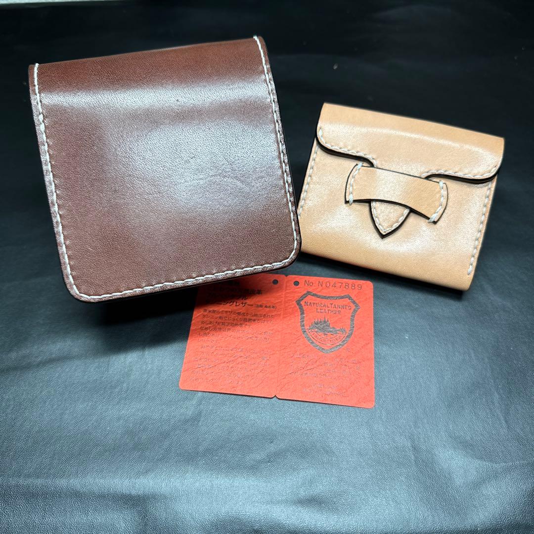 フル栃木レザー　バタフライウォレット　二つ折り　ケース　分離型