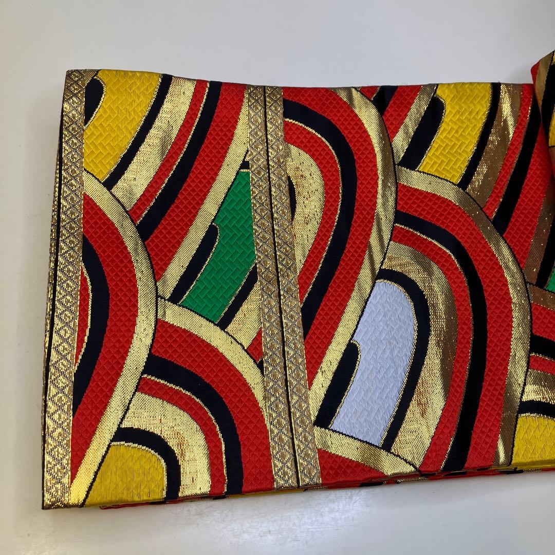 七五三 七歳用　ハーフ成人式　帯　帯締め　半幅帯　アンティーク　金糸