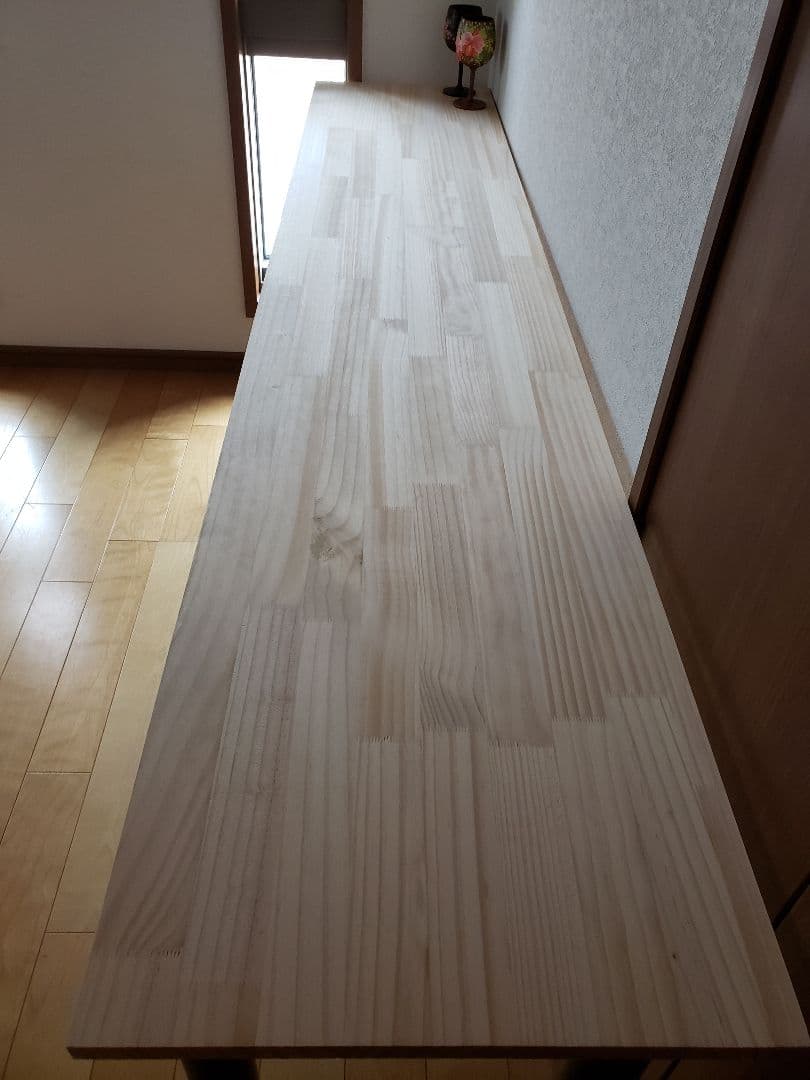 ナチュラル　ハイカウンターテーブル　アイアン　無塗装　ナチュラル