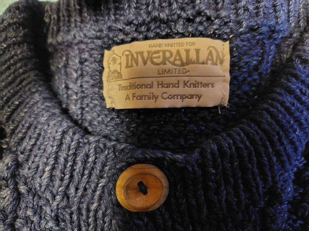 INVERALLANインバーアラン4Aカーディガンインディゴコットン
