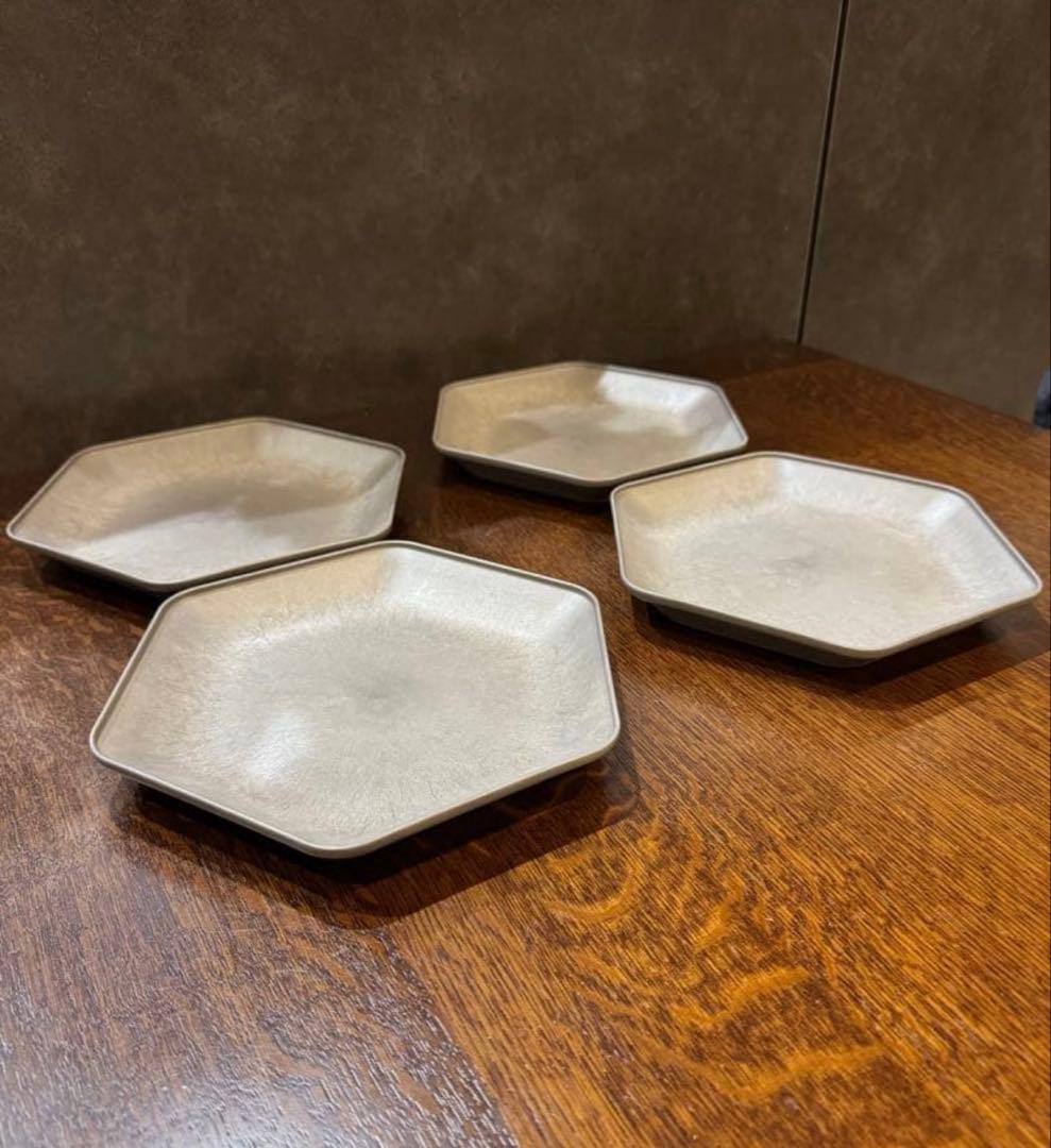 未使用　ARAS平皿ロッカク大　六角形 4枚セット