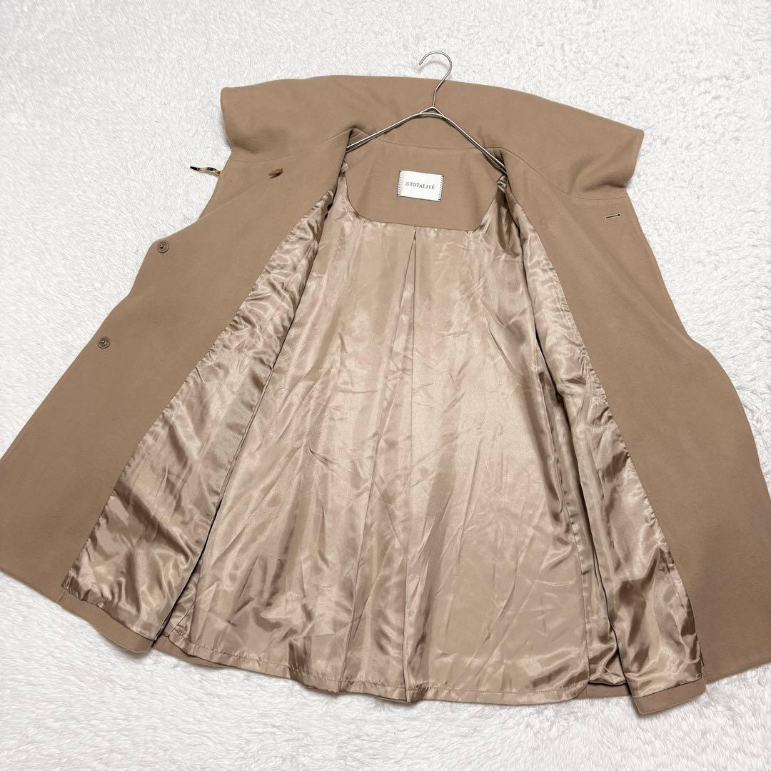 【極美品】ラトータリテ 女優襟 比翼仕立て ウール コート 上品 オフィス