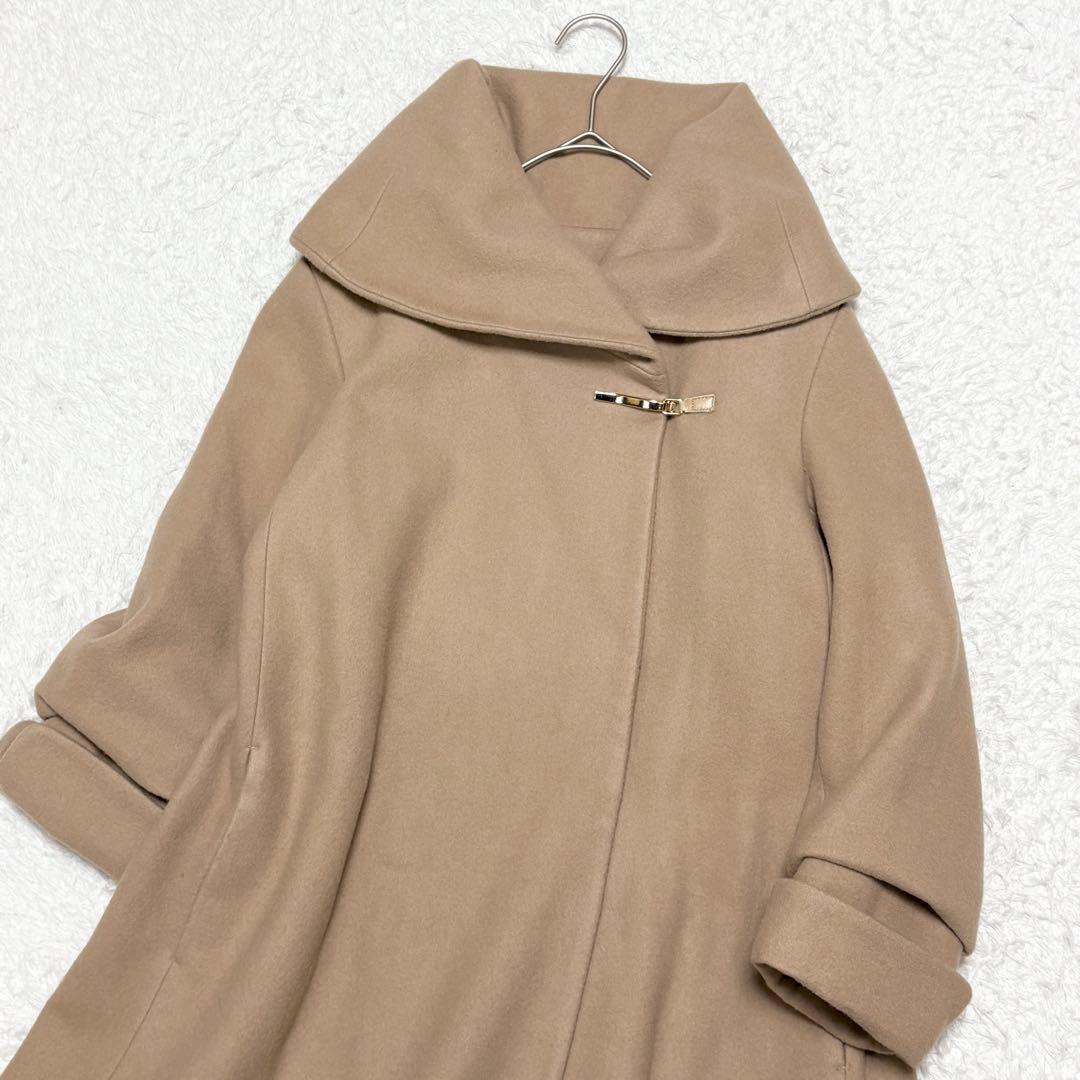 【極美品】ラトータリテ 女優襟 比翼仕立て ウール コート 上品 オフィス