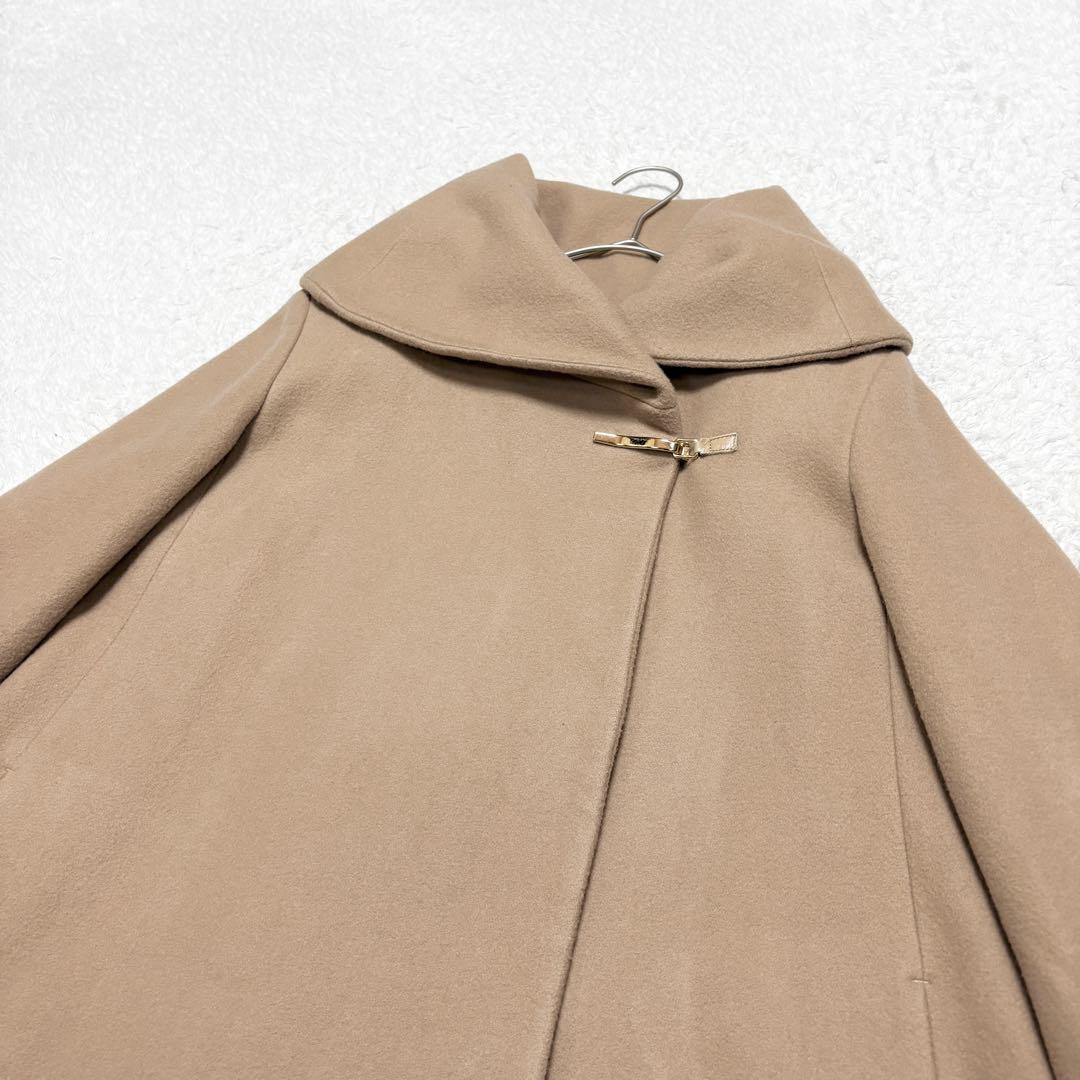 【極美品】ラトータリテ 女優襟 比翼仕立て ウール コート 上品 オフィス