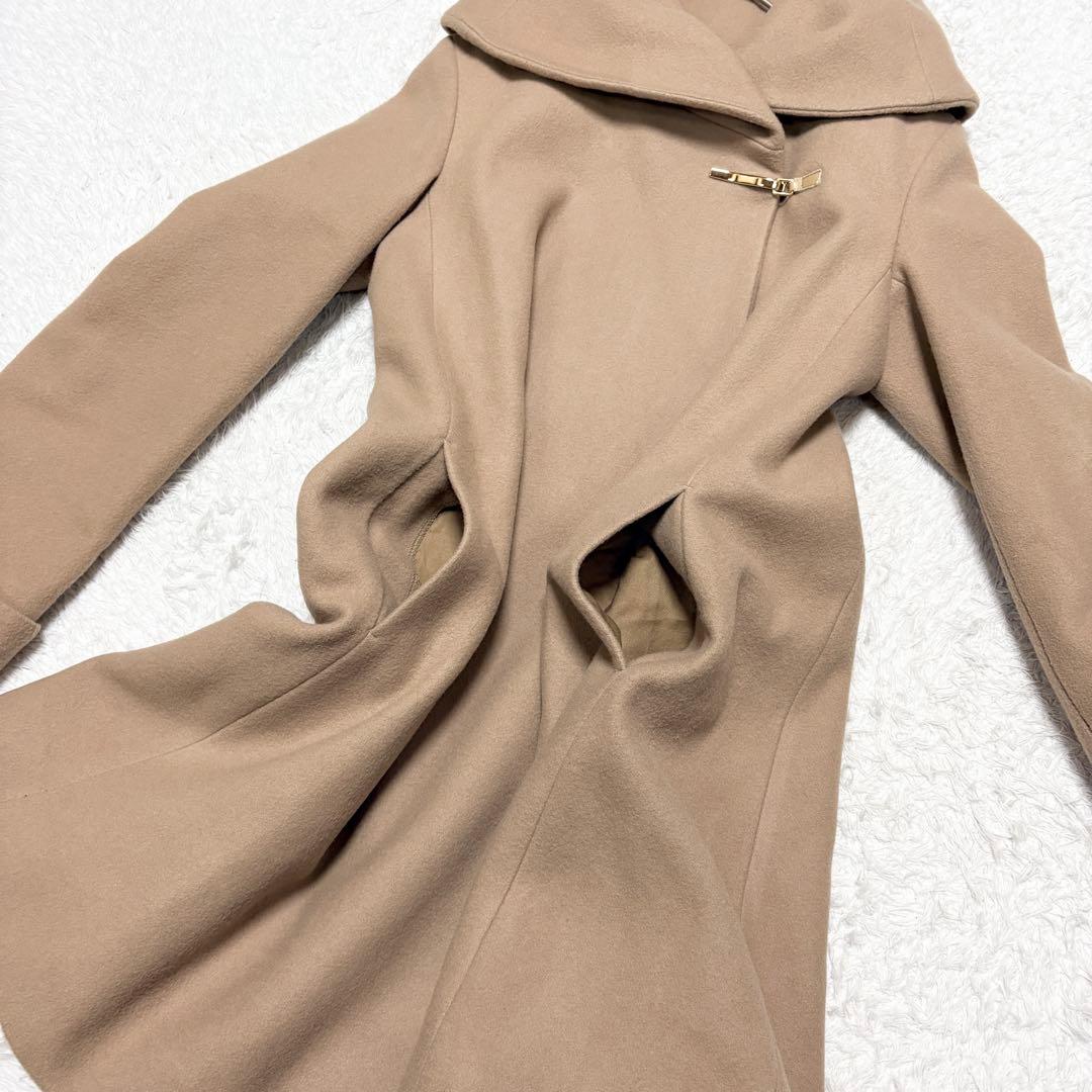 【極美品】ラトータリテ 女優襟 比翼仕立て ウール コート 上品 オフィス