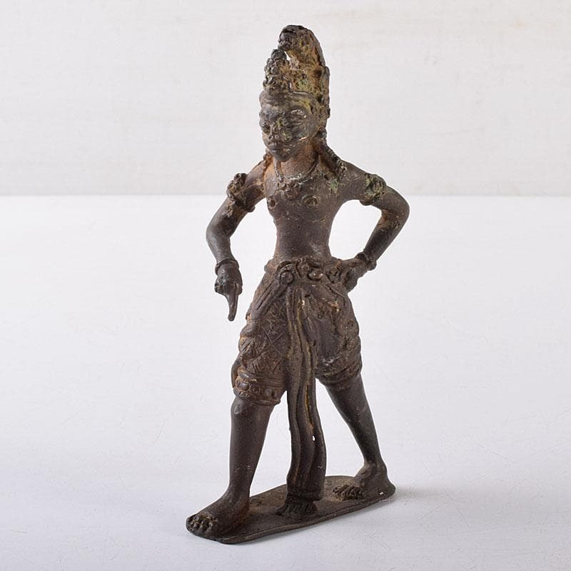 まめ太。　東南アジア　アフリカン美術　銅製　人物像　置物　V　8056