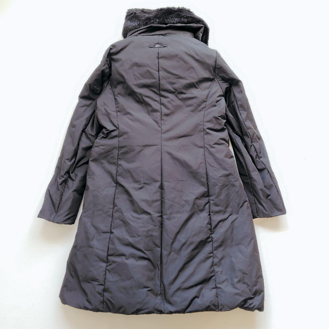 希少 アルマーニ 極暖 ホワイトダックダウンコート ライナー ファー リボン