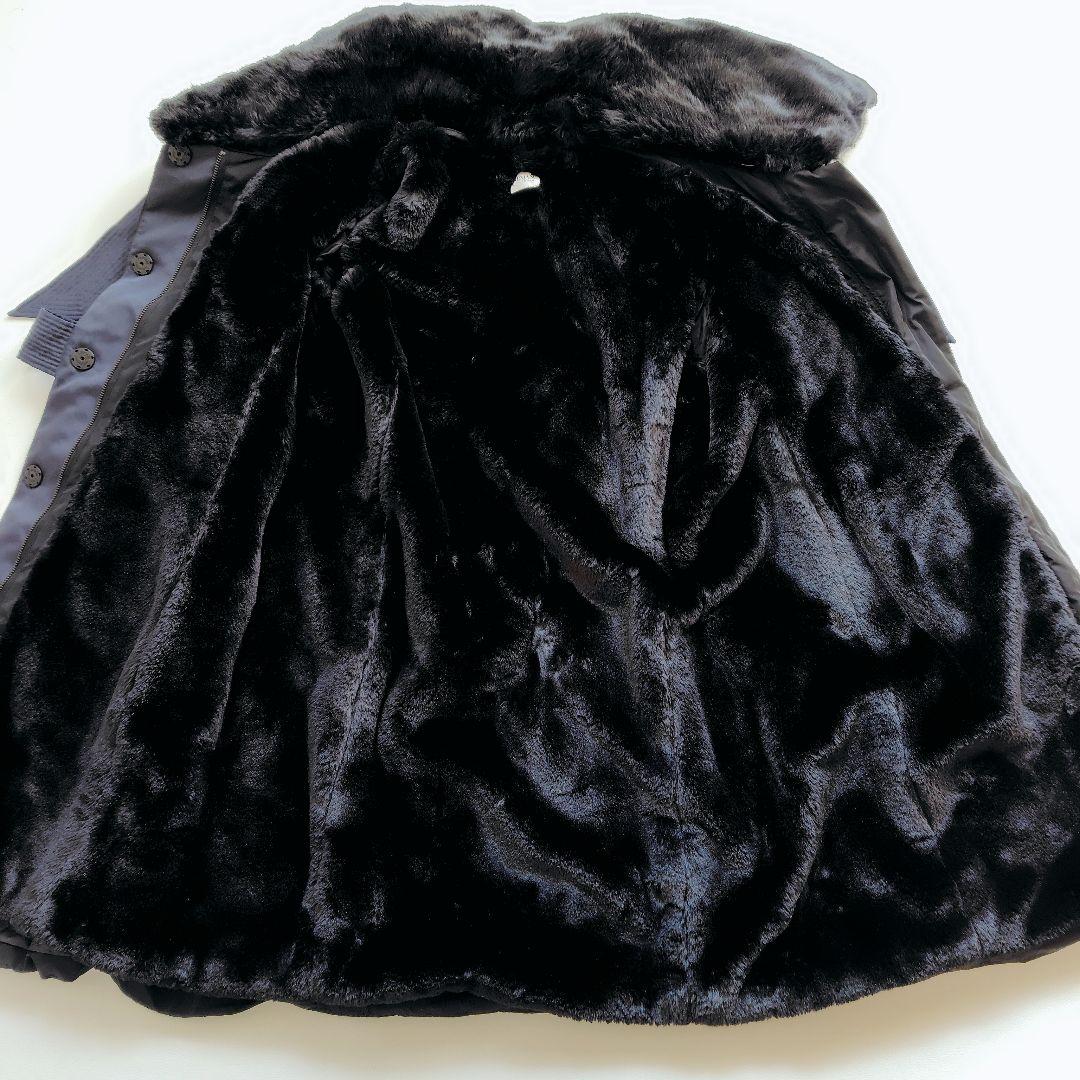 希少 アルマーニ 極暖 ホワイトダックダウンコート ライナー ファー リボン