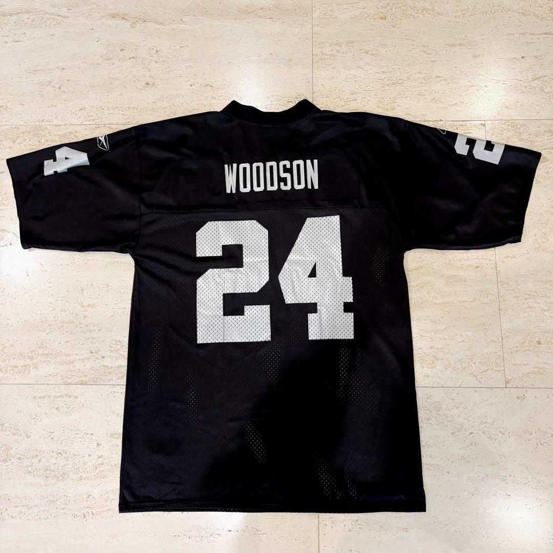 希少☆リーボック☆NFLレイダース☆チャールズ ウッドソン☆公式ゲームシャツ M