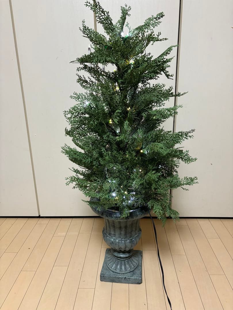クリスマスツリー 鉢付き LEDライト付
