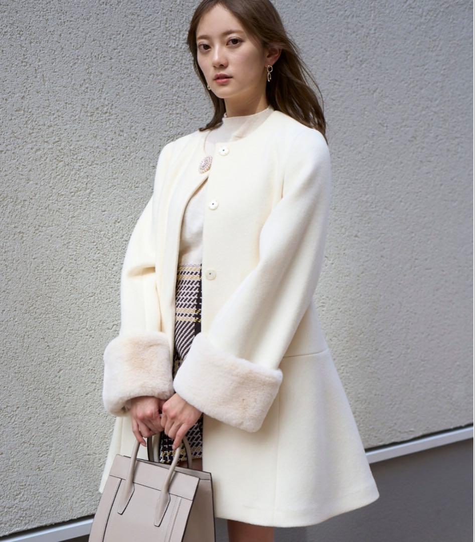 ビジューブローチAラインコート SNIDEL スナイデル【ビジューなし】