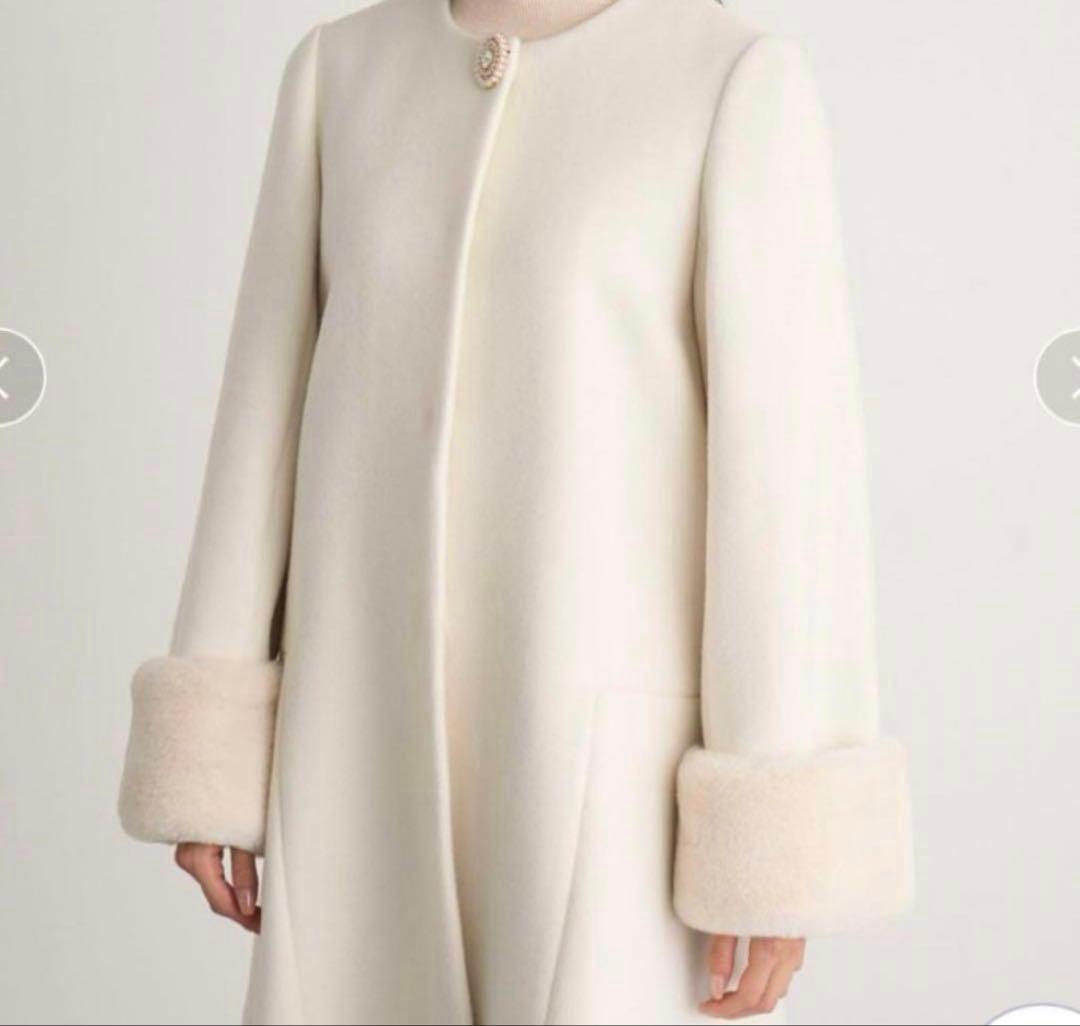 ビジューブローチAラインコート SNIDEL スナイデル【ビジューなし】