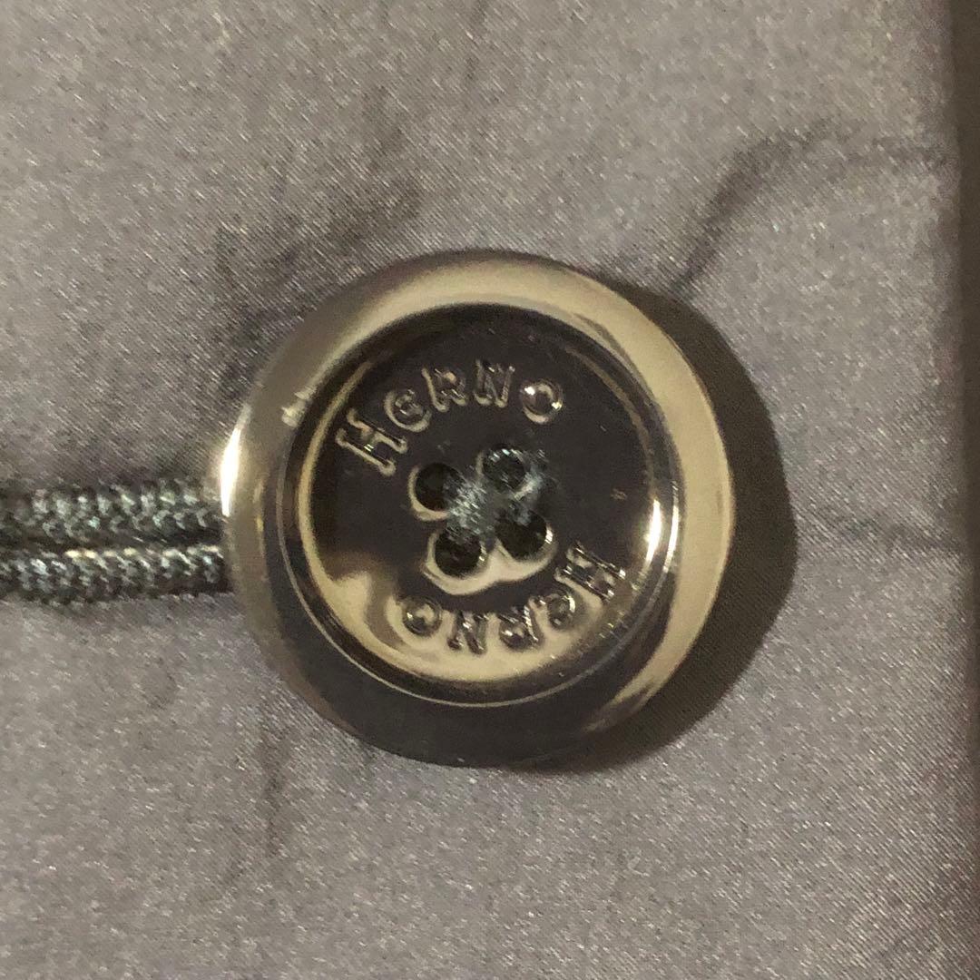 極美品 ヘルノ 中綿入りナイロンコート ステンカラー ミドル丈 ネイビー L