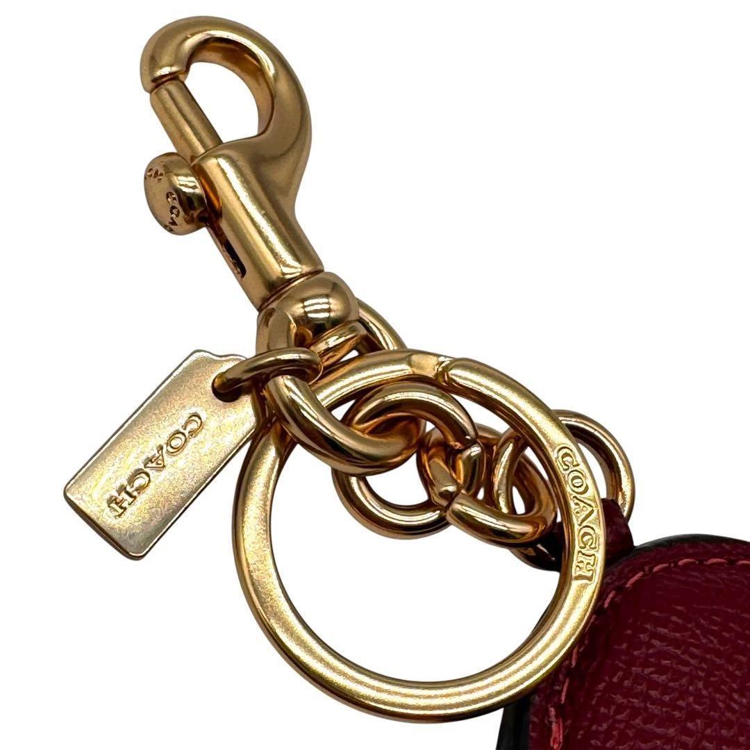 極美品✨️コーチ ハートバックチャーム ケース レッド レザー