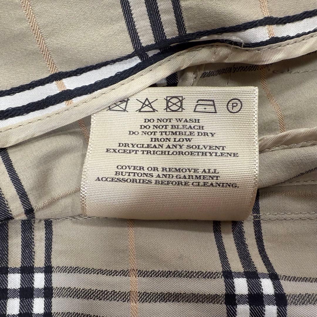 バーバリーロンドン チェック総柄 スプリングコート シルク混 ベルト USA4