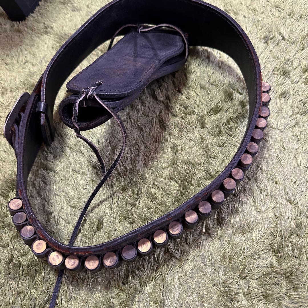 アンティークレザーホルスター付きベルト