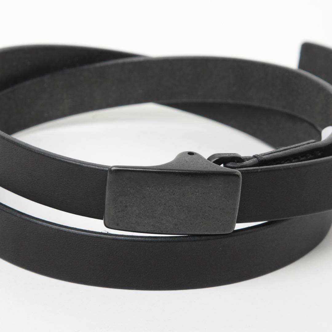 ヨウジヤマモトプールオム　24SS ロングレザーベルト　ブラック