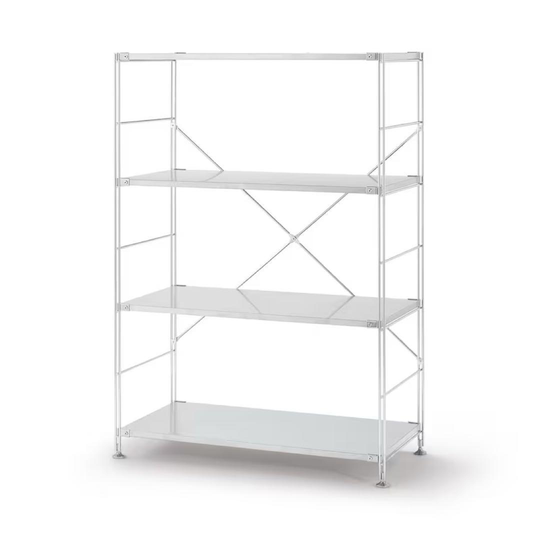 【17日まで】ステンレスユニットシェルフ　ステンレス棚　ワイド　中　無印良品