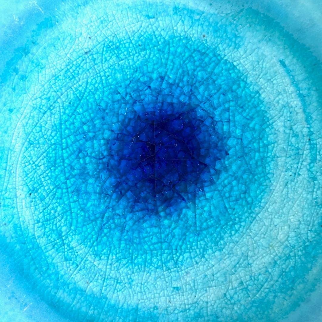 ガラス彩陶器 中皿 沖縄オーシャンブルー 2枚セット ギャラリー 風の島