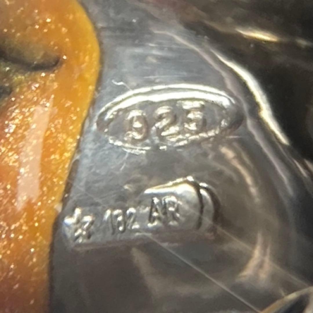 サツルノ　銀細工　SV925　雄鶏　長鳴鳥　フュギュリン　エナメル彩色　伊製