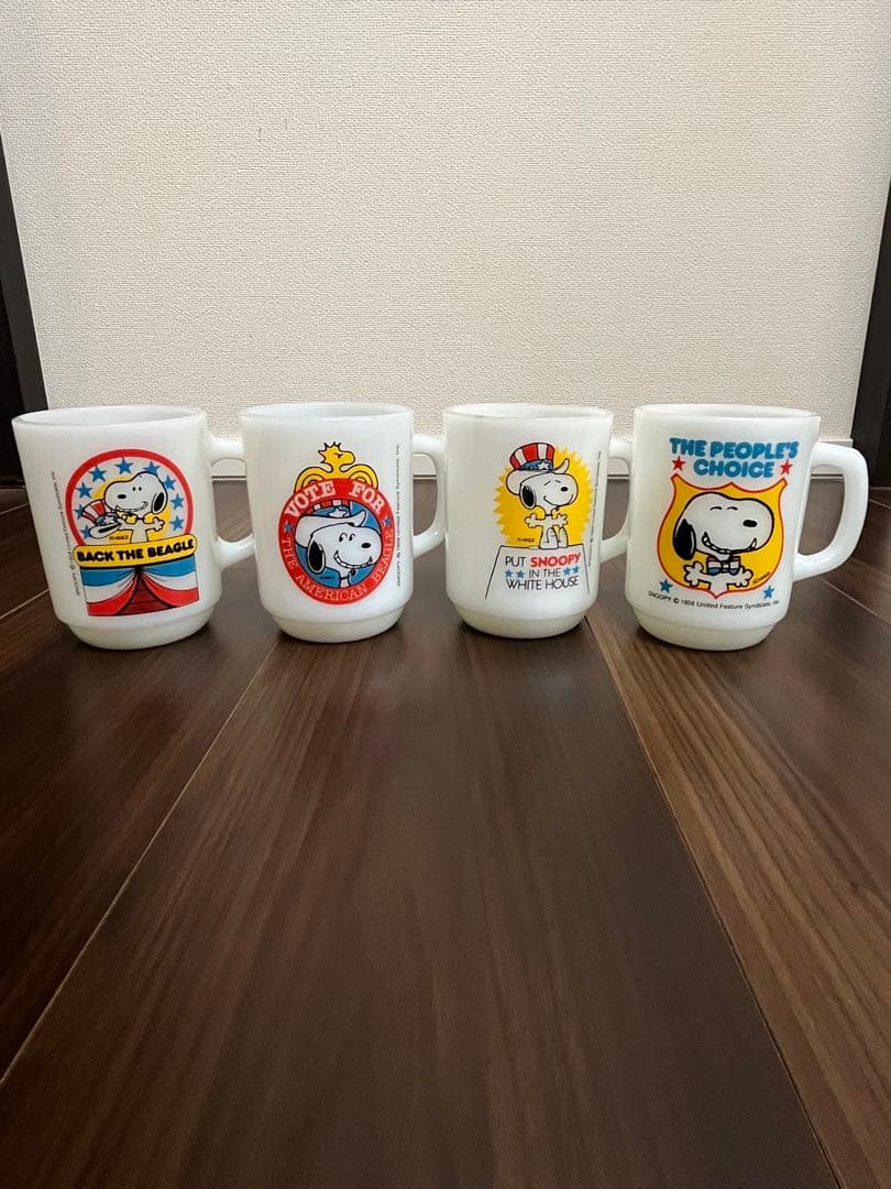 【希少】1980年　ファイヤーキング　スヌーピー　マグカップ4個セット
