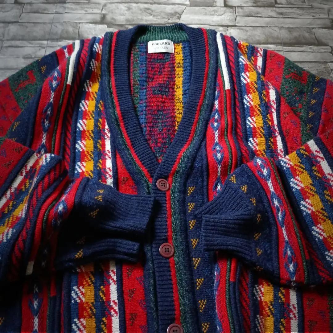オシャレなユーロ輸入古着☆POHLAND exklusiv 総柄カーディガン