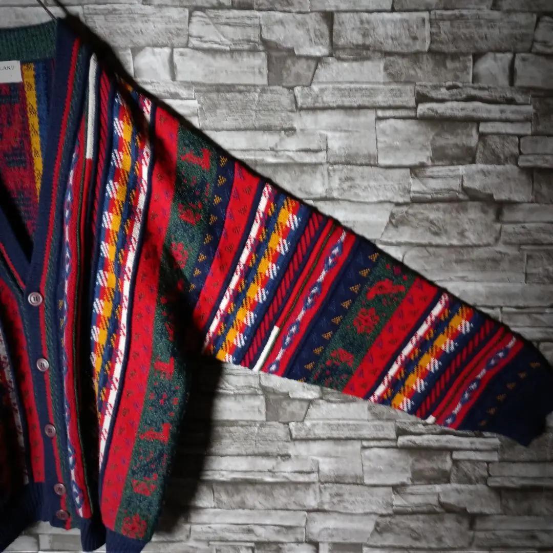 オシャレなユーロ輸入古着☆POHLAND exklusiv 総柄カーディガン