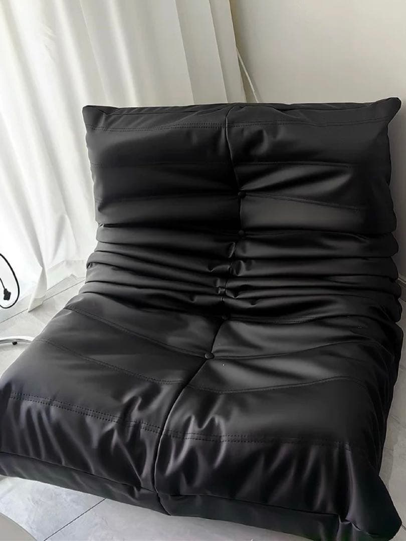 【新品】リーンロゼ ligne rosetトーゴ　1人掛けソファ　ブラッ