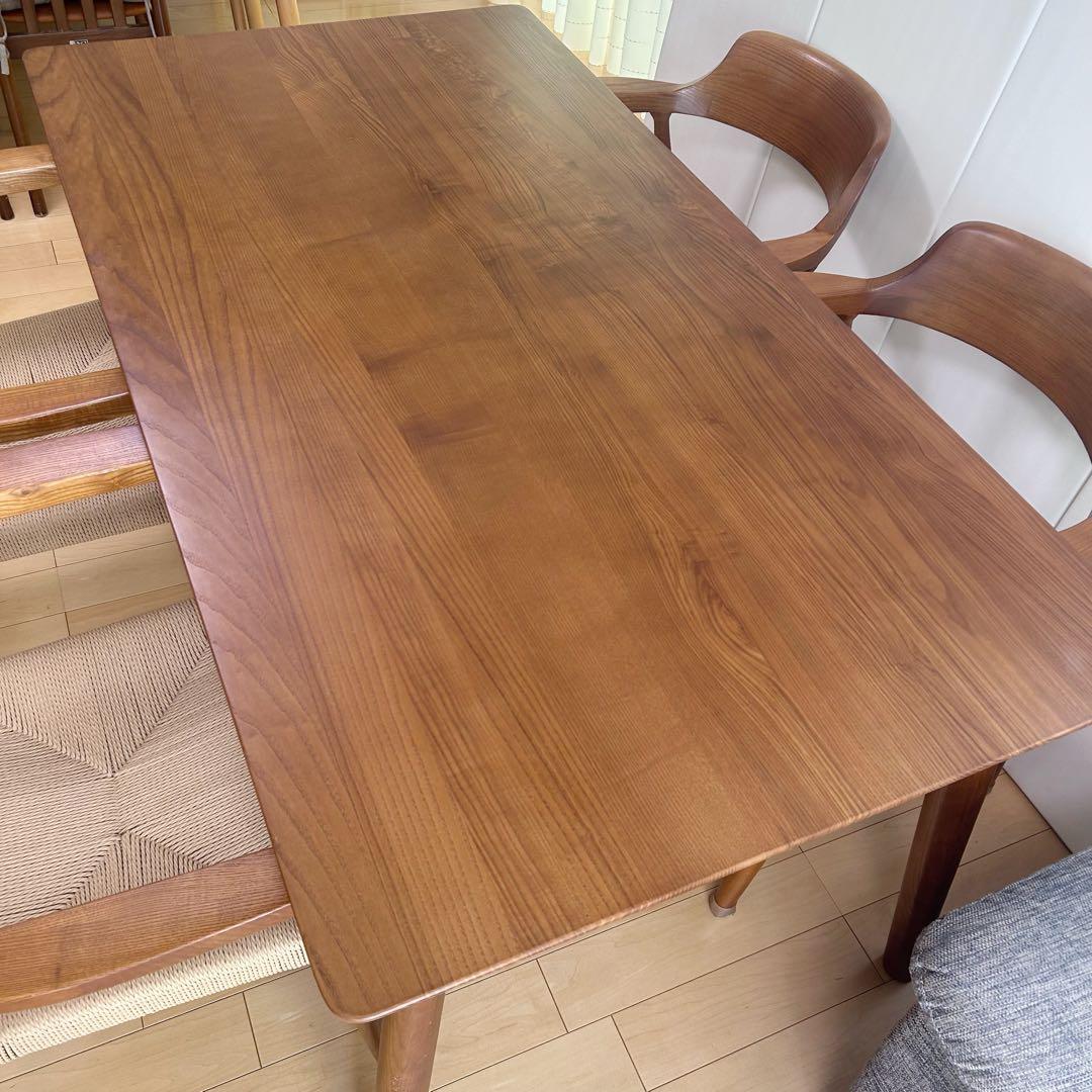 タンスのゲン　アッシュ無垢材　ダイニングテーブル　幅1500 天然木　希少