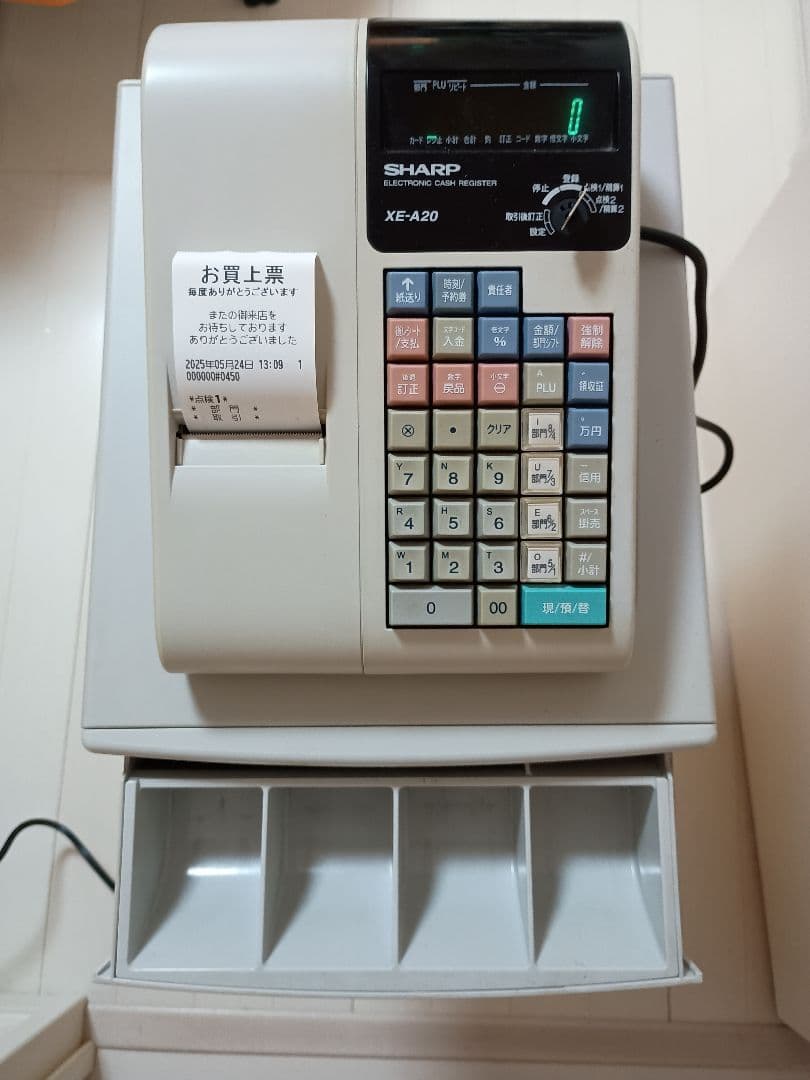 シャープ 電子レジスタ XE-A20(取説・付属CD-ROM有)+ ロール紙2個