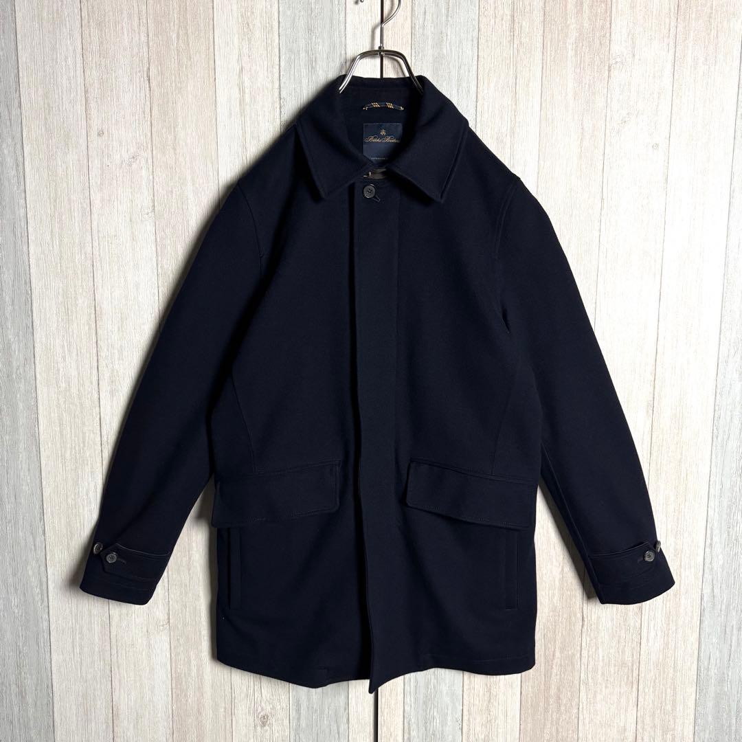 3647【ロロピアーナ・美品】ブルックスブラザーズ ウール ステンカラーコート