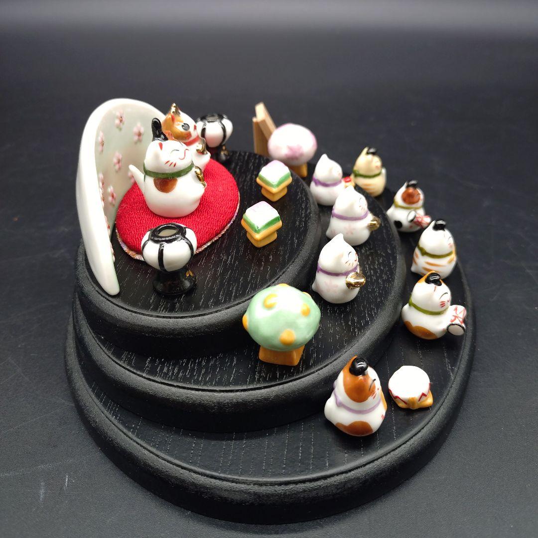 【希少品】道楽堂猫舎本舗 ねこや 春福ひな 十人飾り