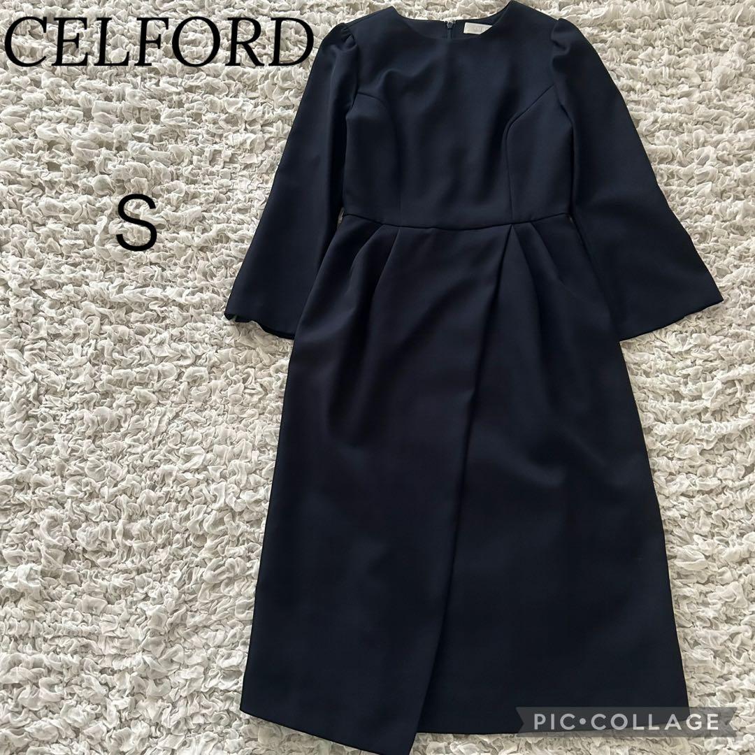 CELFORD セルフォード タックインワンピース ネイビー 濃紺 Sサイズ