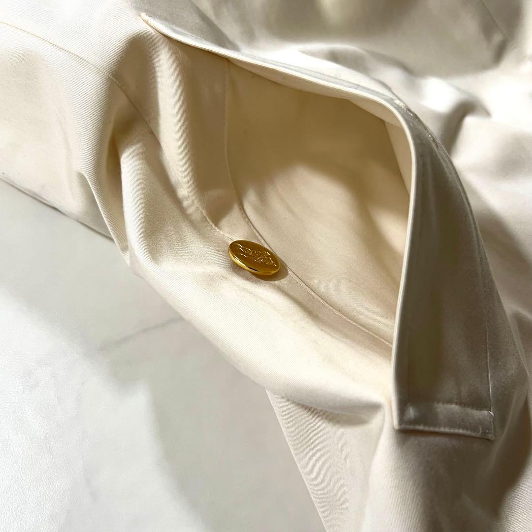 Burberry ステンカラーコート アイボリー 金ボタン M 9 ノバチェック