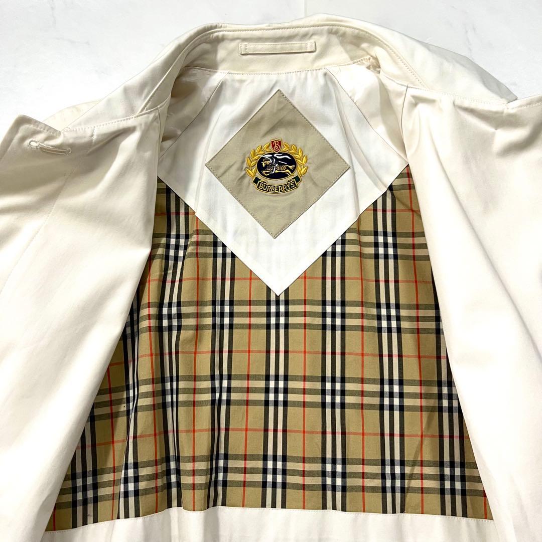 Burberry ステンカラーコート アイボリー 金ボタン M 9 ノバチェック