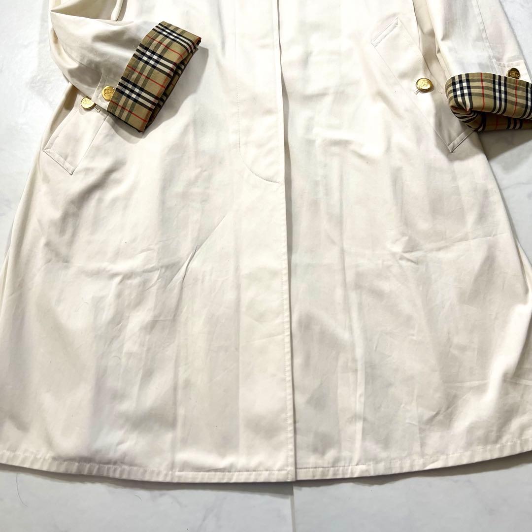 Burberry ステンカラーコート アイボリー 金ボタン M 9 ノバチェック