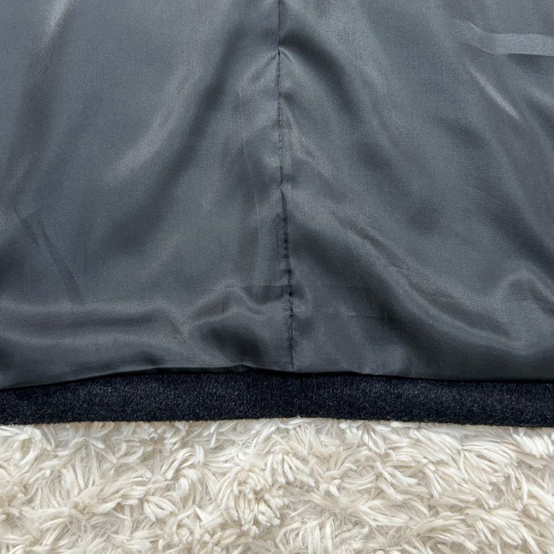 【美品】カシミヤ100% ステンカラーコート ダークグレー 大きいサイズ A7