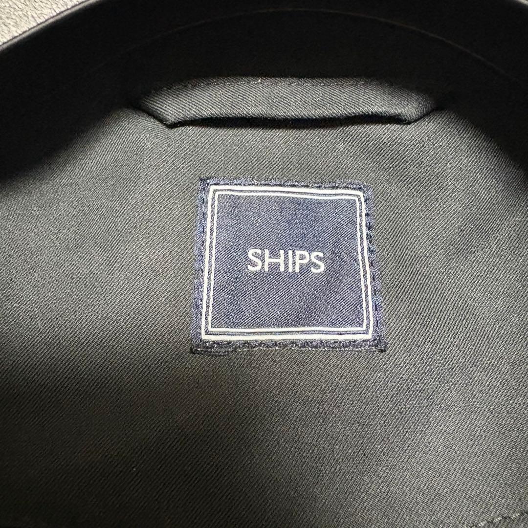 美品★SHIPS オルメテックス ステンカラーコート CASHPAD 黒 L