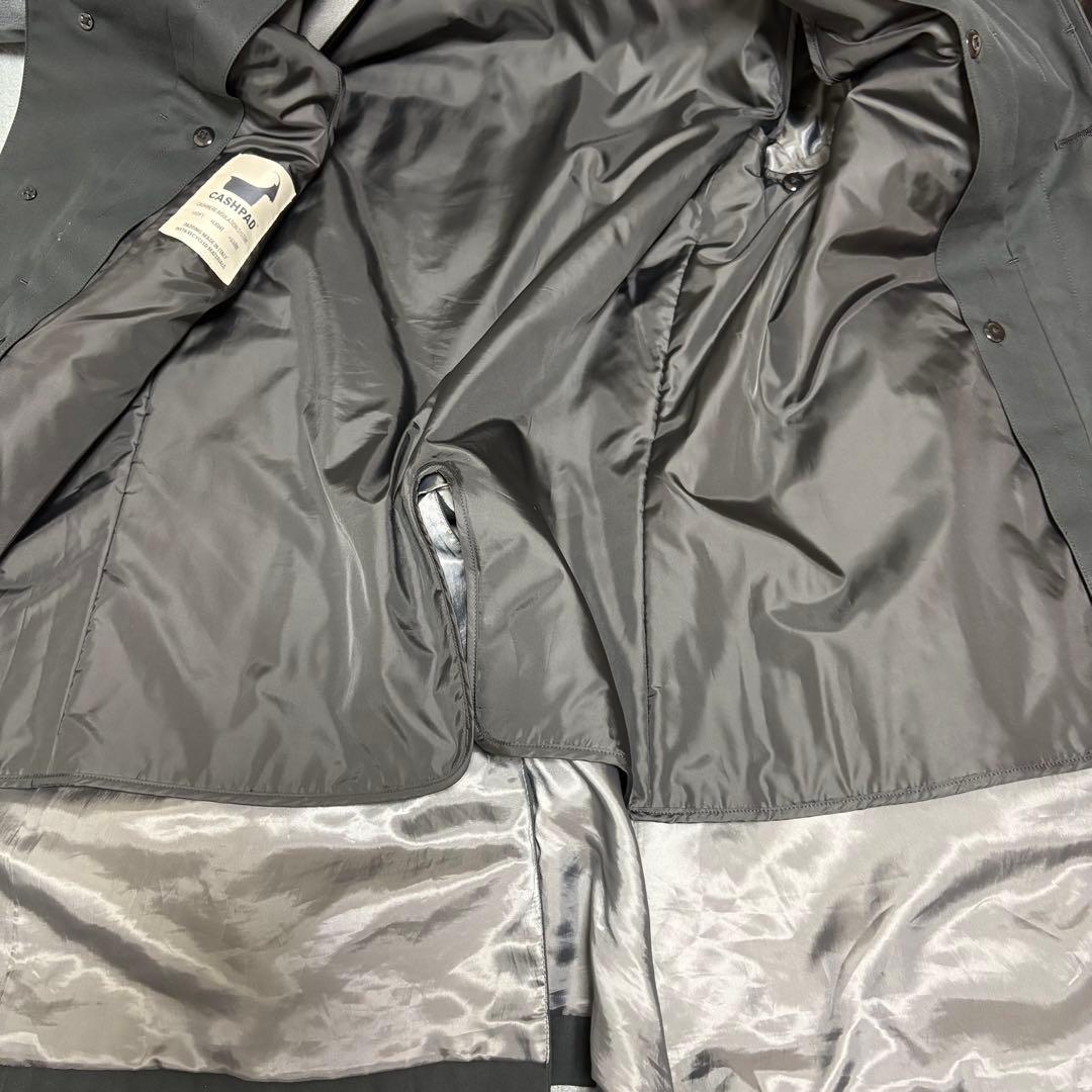 美品★SHIPS オルメテックス ステンカラーコート CASHPAD 黒 L