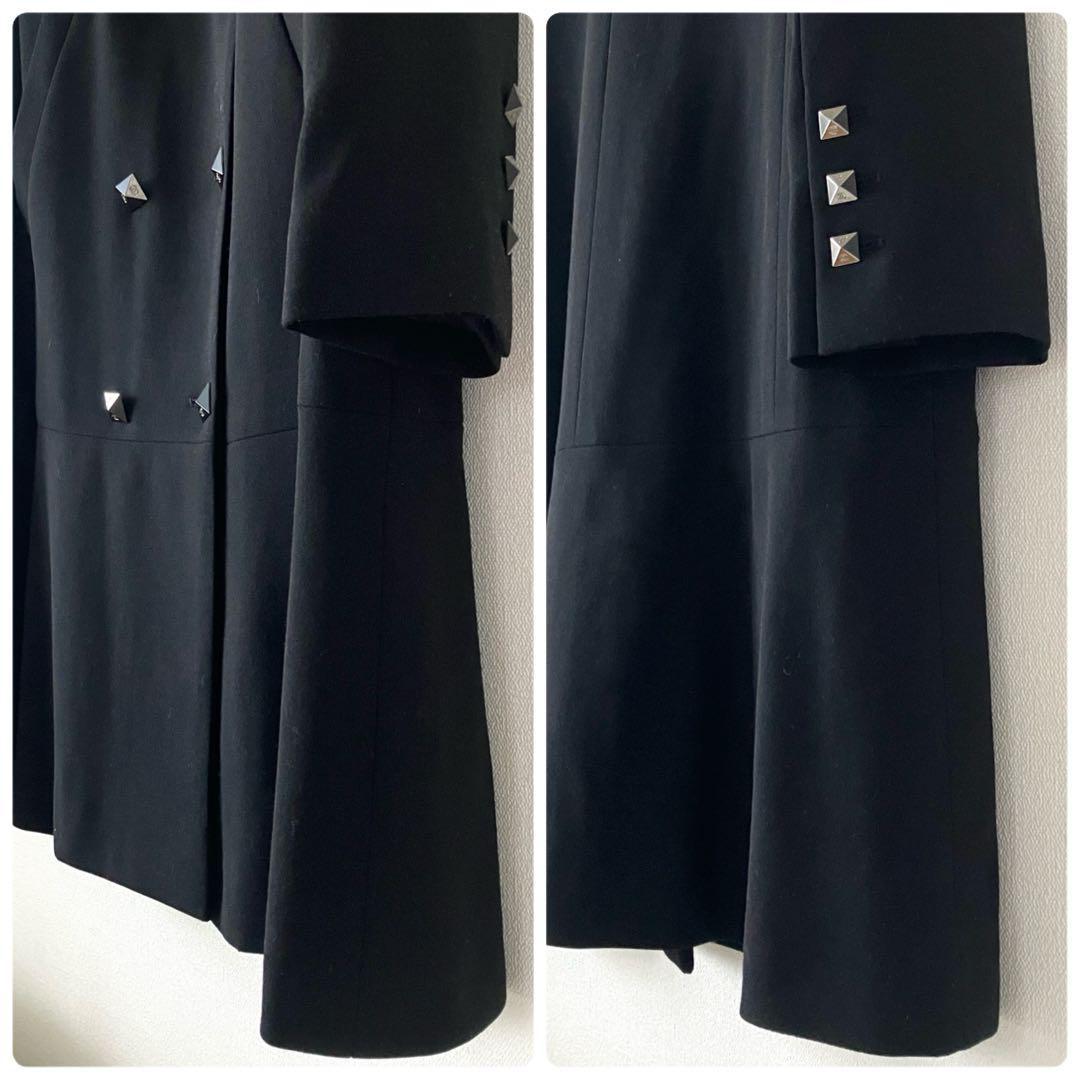 シャネル 03A ウール ココボタン ダブル チェスターコート 38 ブラック